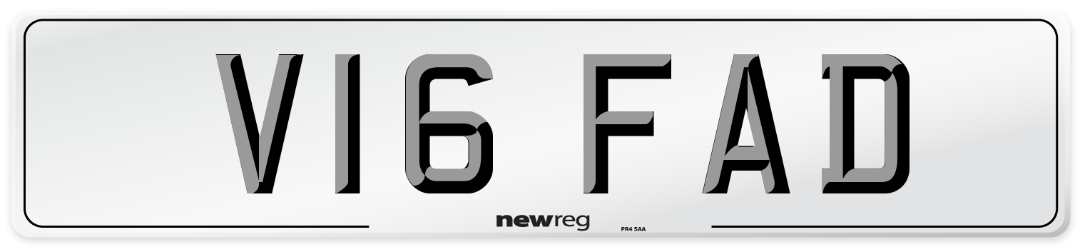 V16 FAD Number Plate from New Reg